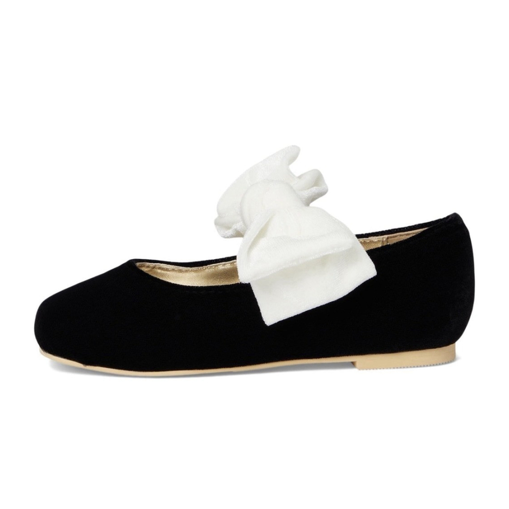 Janie and Jack Velvet Bow Flats SZ 1 - Picture 3 of 6